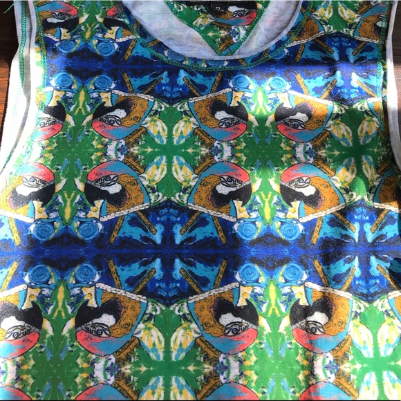 🦋3/50$ Sam Edelman tropical parrot tank sz M - Picture 4 of 9